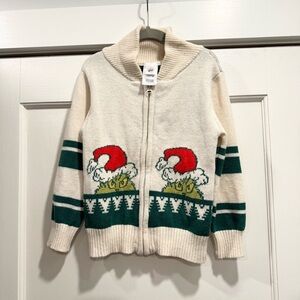 Dr. Seuss The Grinch Ugly Holiday Sweater Cardigan‎ Zipper 3T